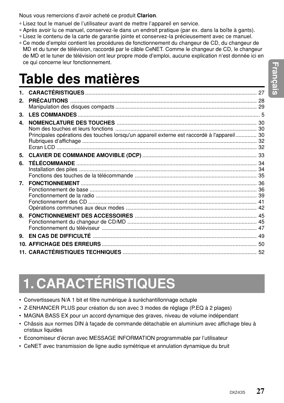 Clarion DXZ435 User Manual | Page 23 / 76