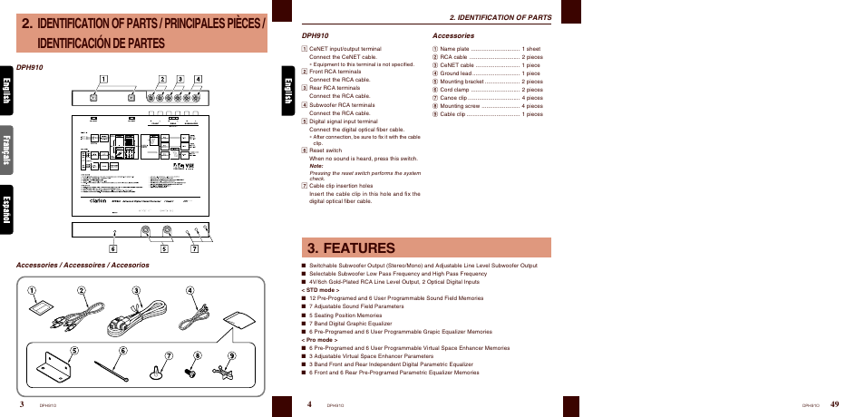 Features | Clarion DPH910 User Manual | Page 2 / 12