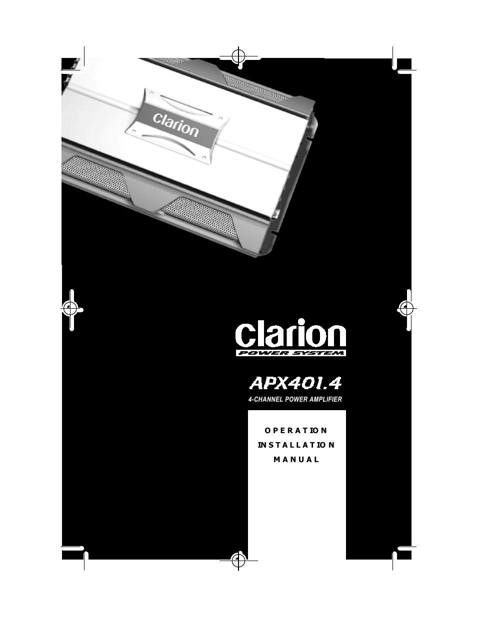 Clarion APX401.4 User Manual | 16 pages