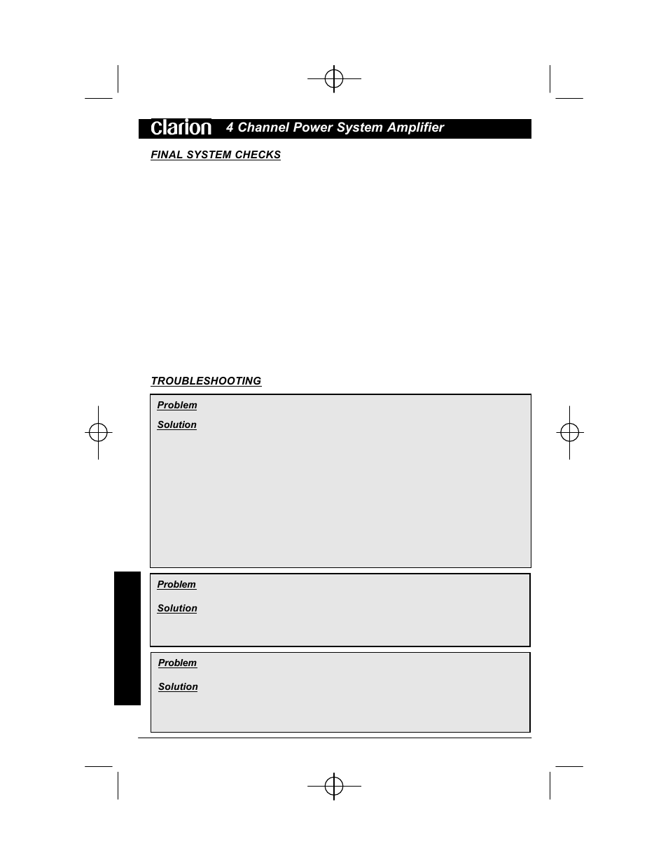 4 channel power system amplifier | Clarion APX401.4 User Manual | Page 14 / 16