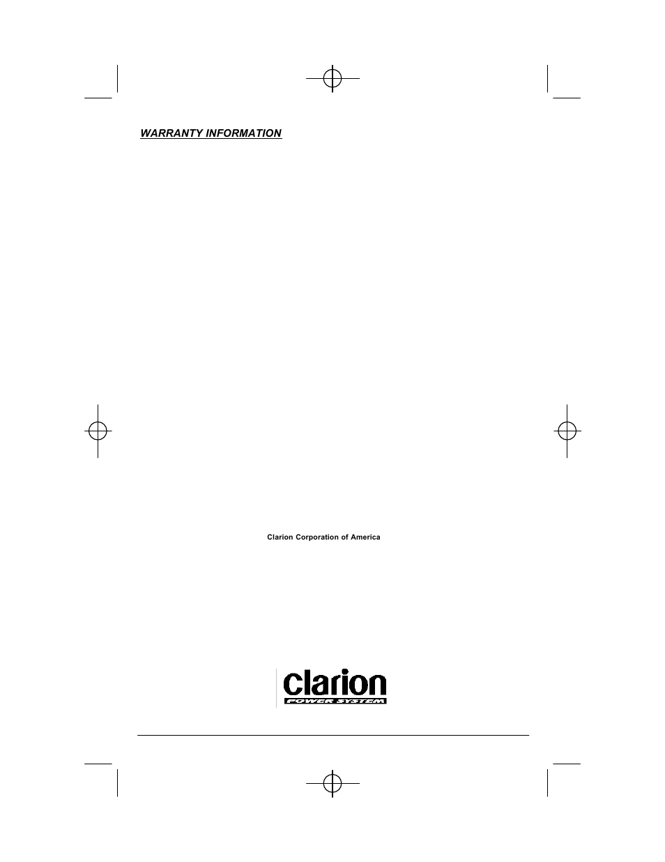 Warranty information | Clarion APX401.4 User Manual | Page 16 / 16