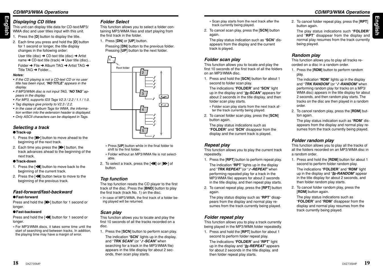 19 english 18, English | Clarion DXZ735MP User Manual | Page 10 / 16