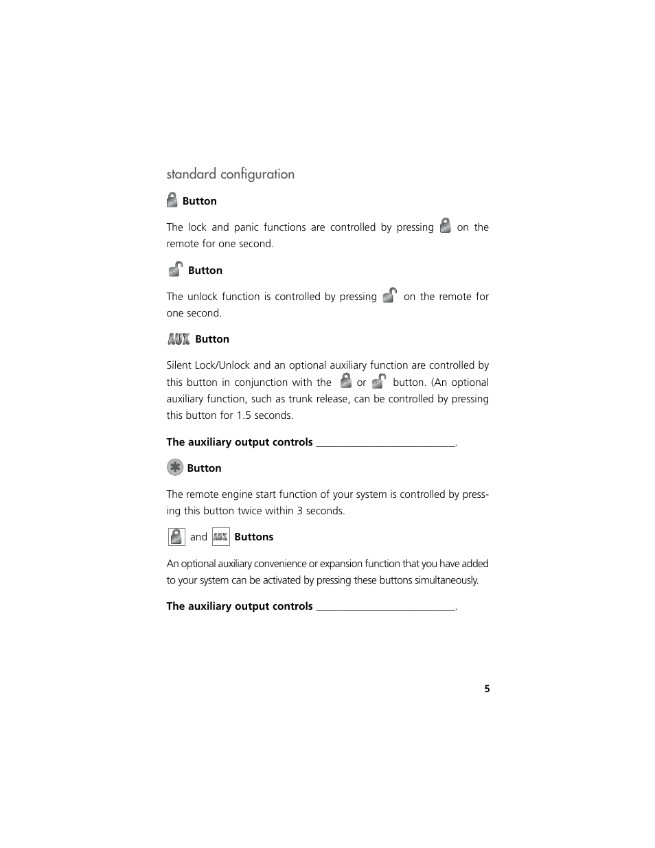 Standard configuration | Clarion Model RK1 User Manual | Page 8 / 27