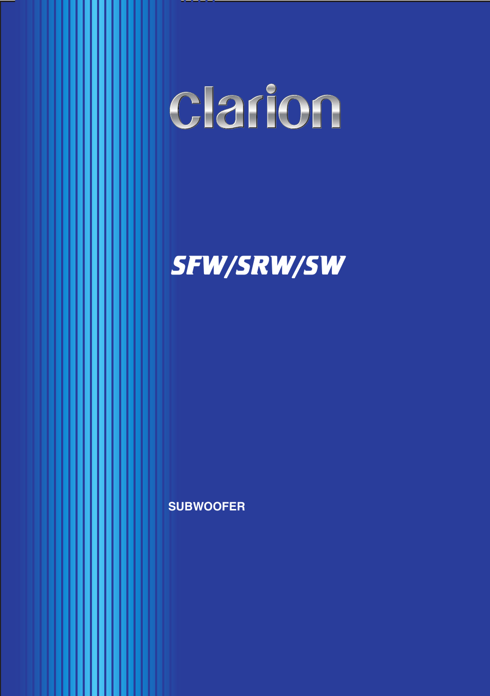 Clarion SRW User Manual | 16 pages