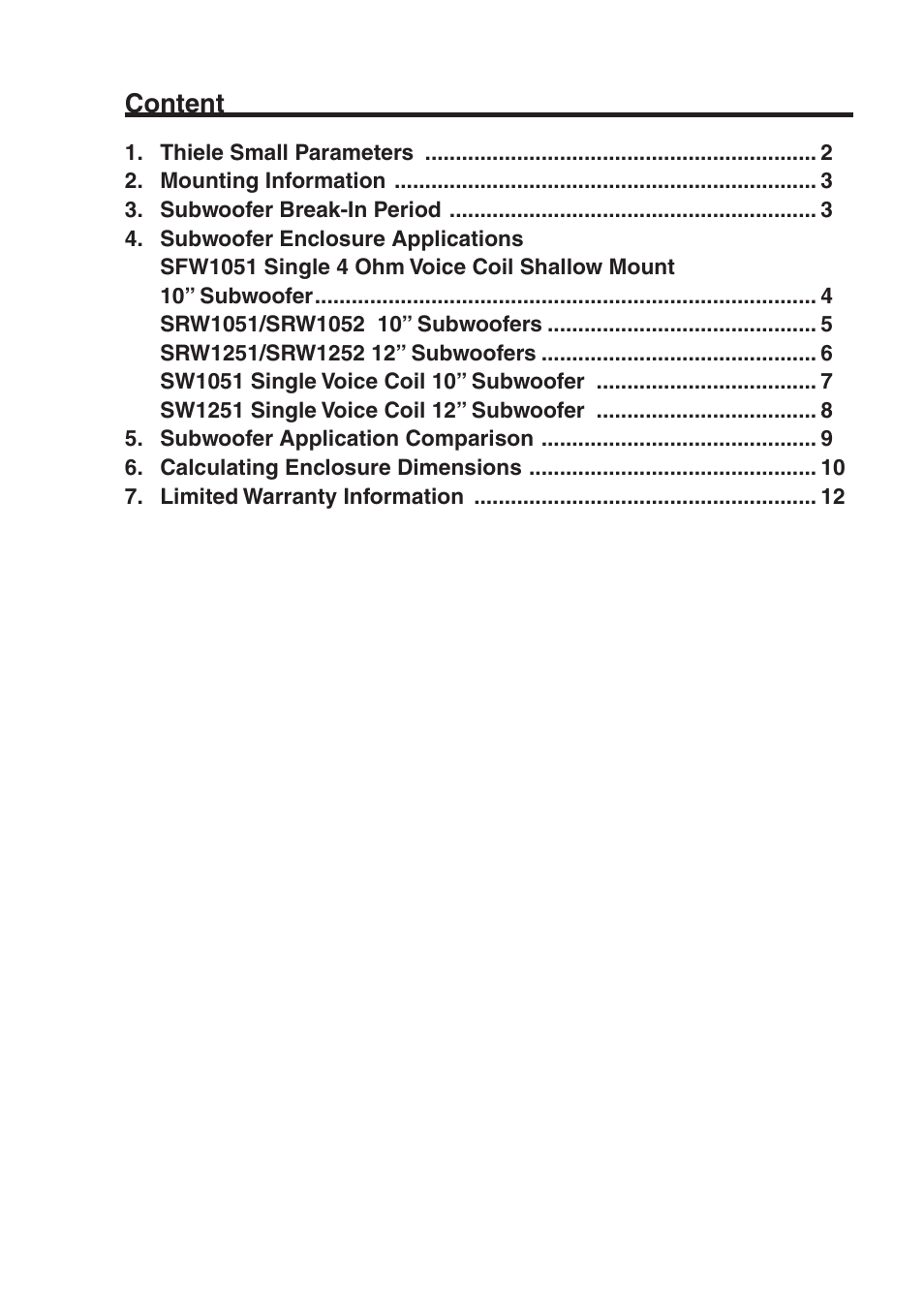 Content | Clarion SRW User Manual | Page 3 / 16