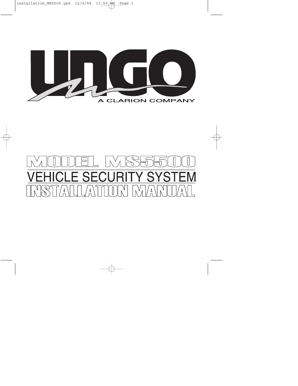 Clarion UNGO MS5500 User Manual | 32 pages