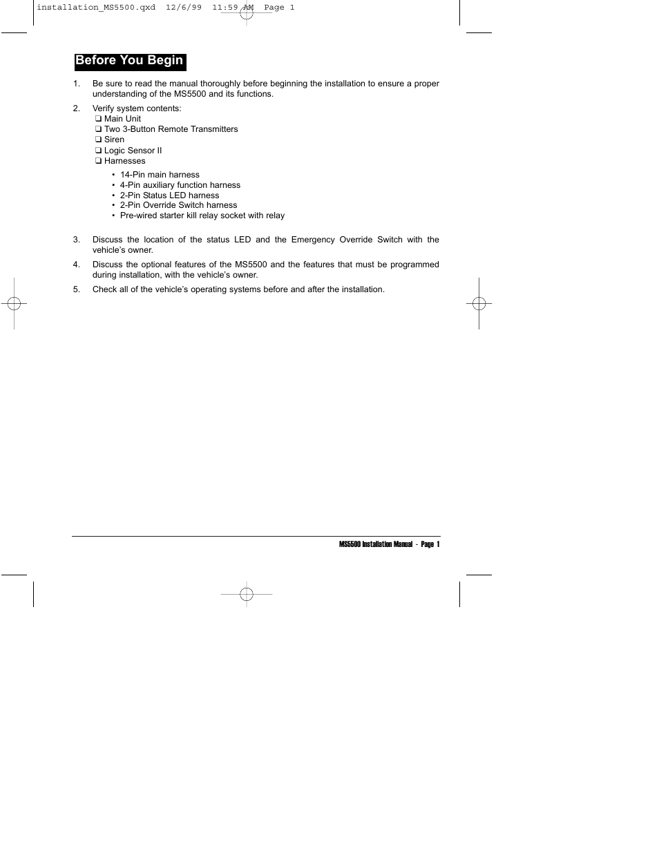 Before you begin | Clarion UNGO MS5500 User Manual | Page 5 / 32