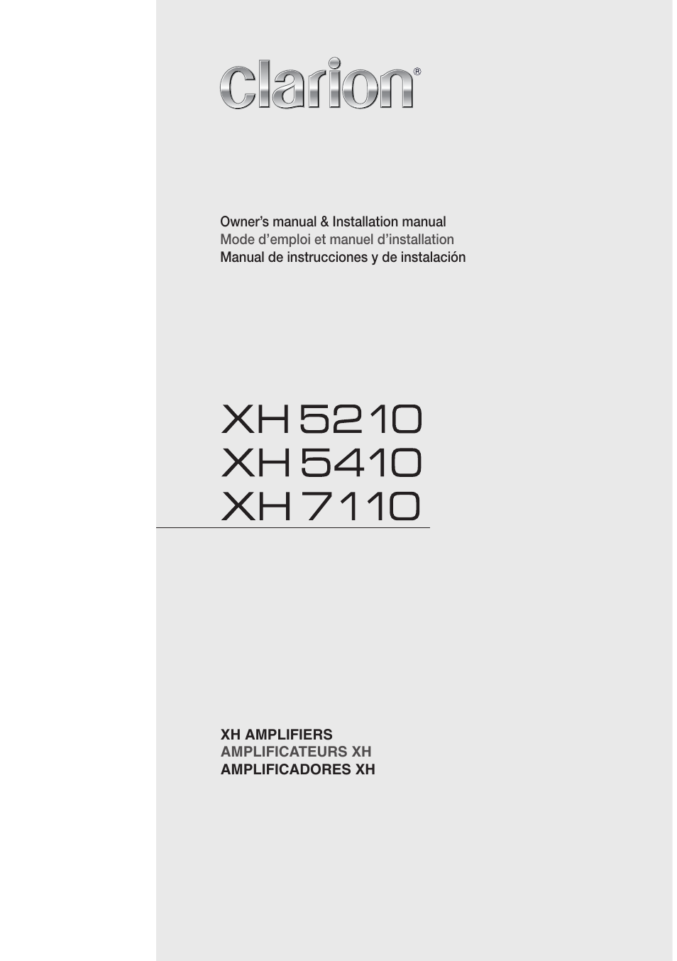 Clarion XH7110 User Manual | 76 pages