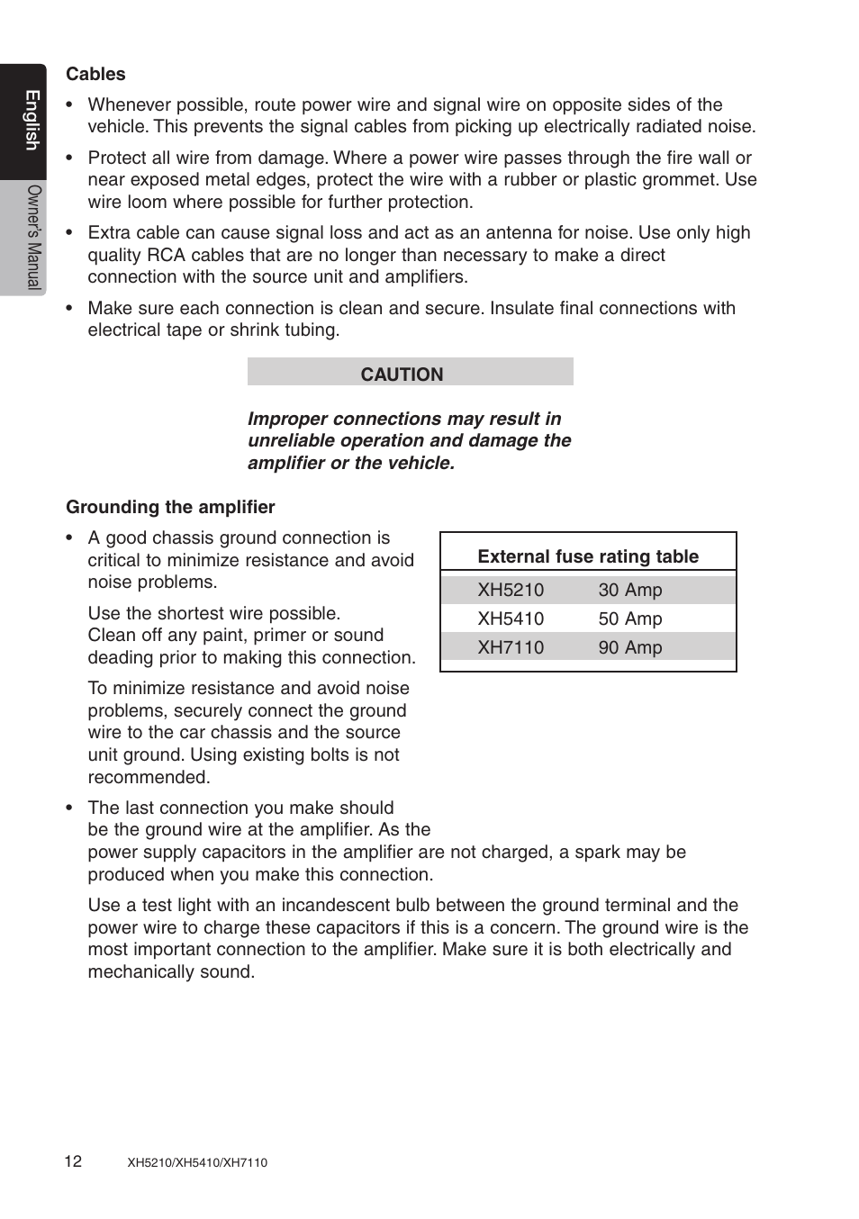 Clarion XH7110 User Manual | Page 12 / 76