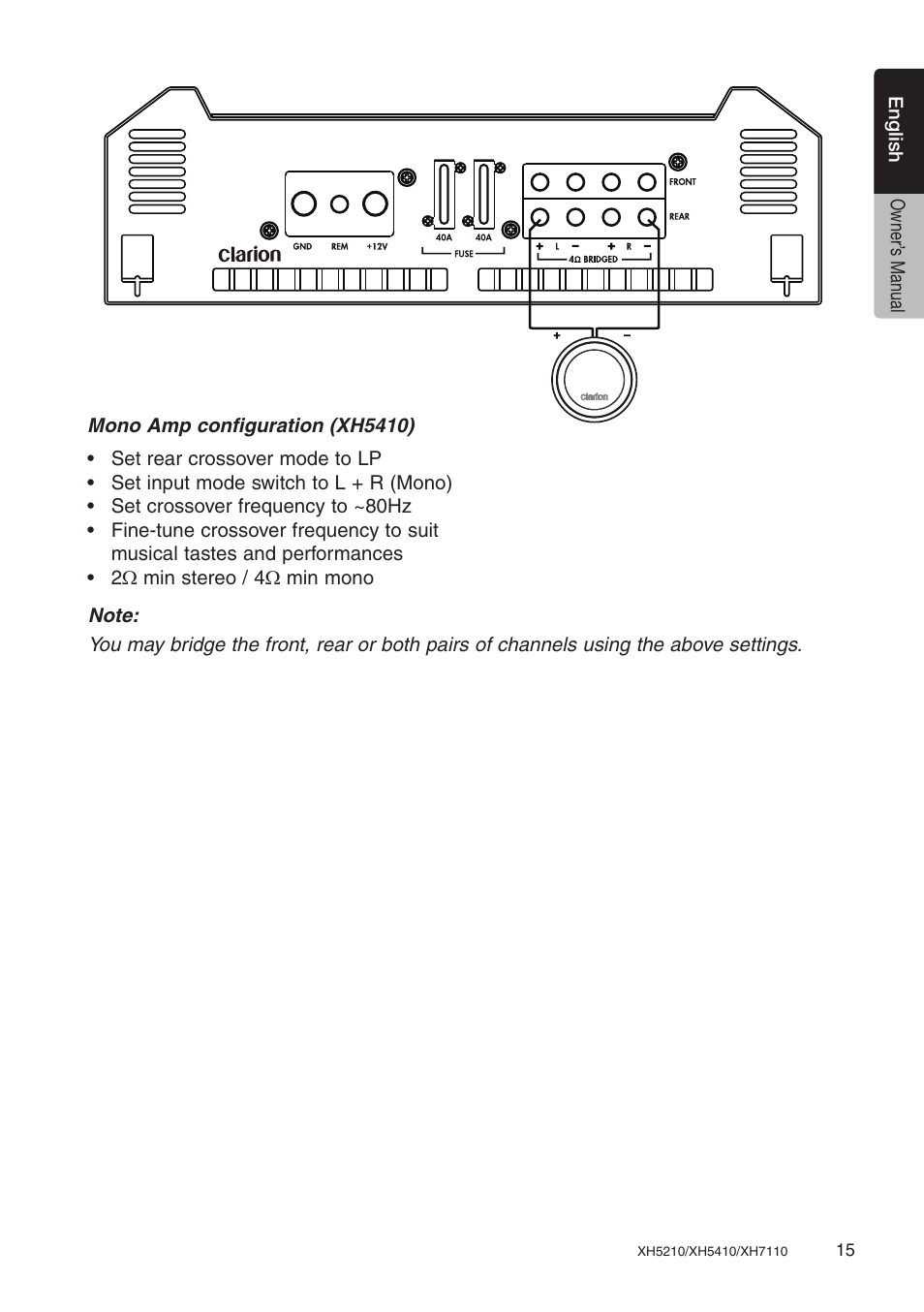 Clarion XH7110 User Manual | Page 15 / 76