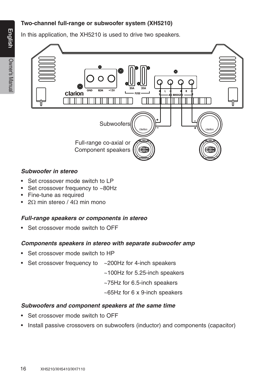 Clarion XH7110 User Manual | Page 16 / 76