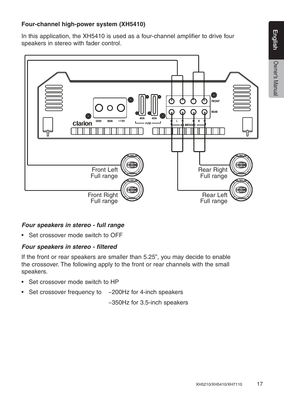 Clarion XH7110 User Manual | Page 17 / 76