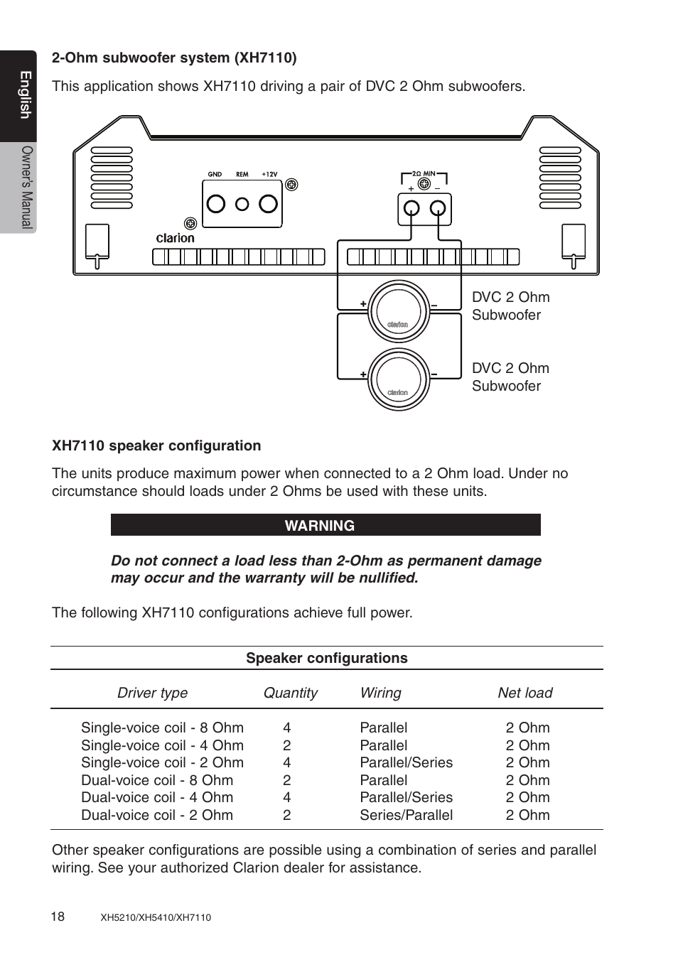 Clarion XH7110 User Manual | Page 18 / 76