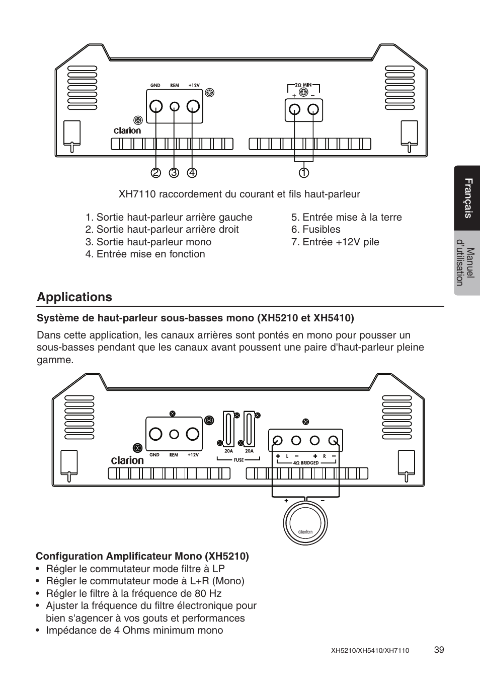 Applications | Clarion XH7110 User Manual | Page 39 / 76