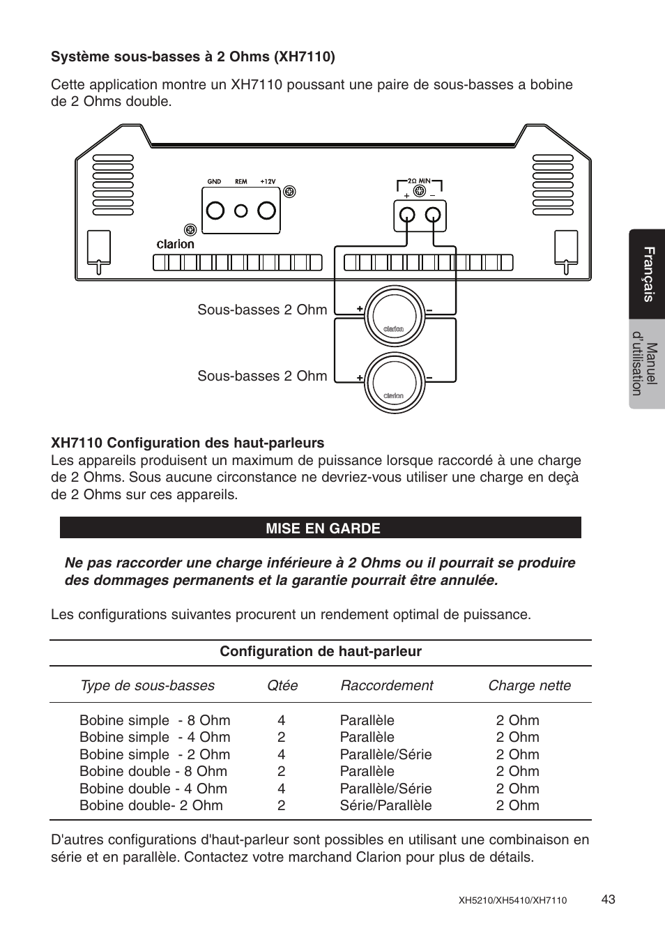 Clarion XH7110 User Manual | Page 43 / 76