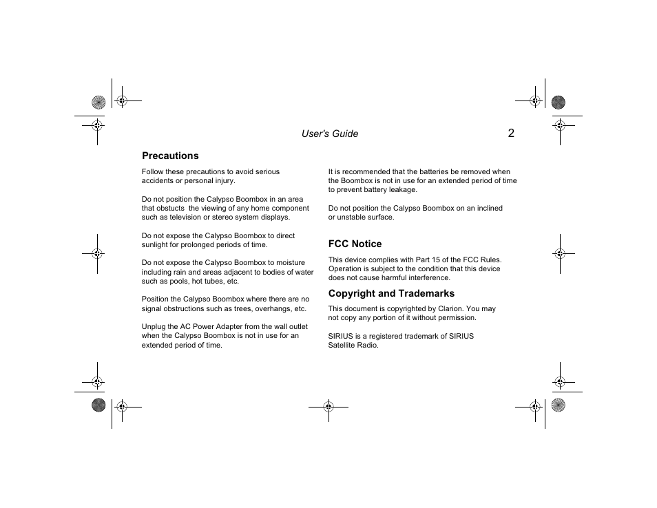 Clarion Boombox User Manual | Page 3 / 12