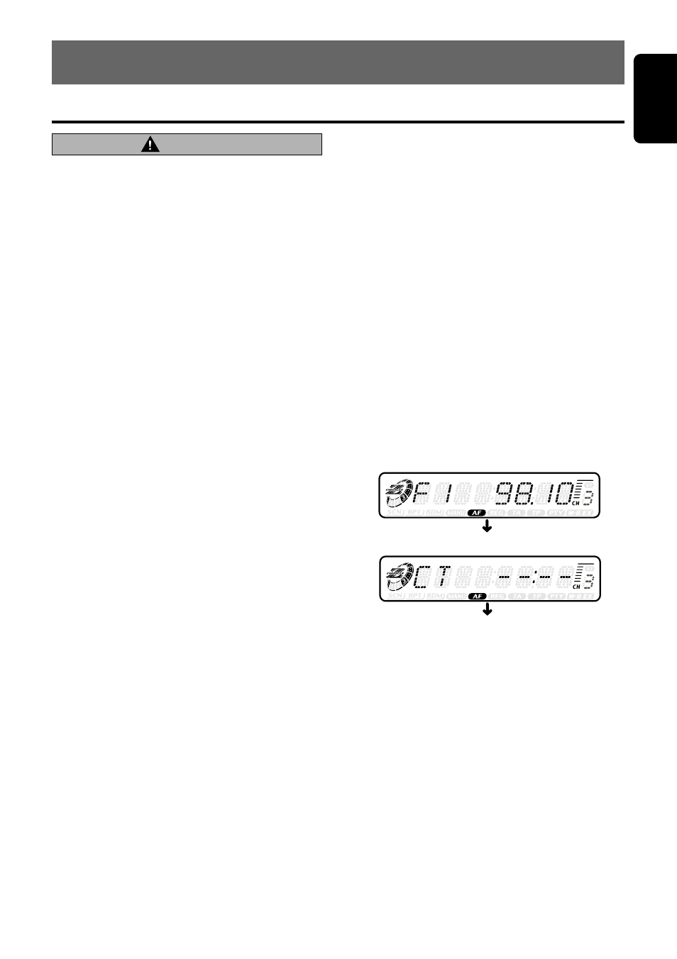 Operations, Basic operations, 9english | Caution, Turning on/off the power, Selecting a mode, Adjusting the volume, Audio mode adjustments, Switching display, Setting the z-enhancer | Clarion bd239rg User Manual | Page 5 / 15