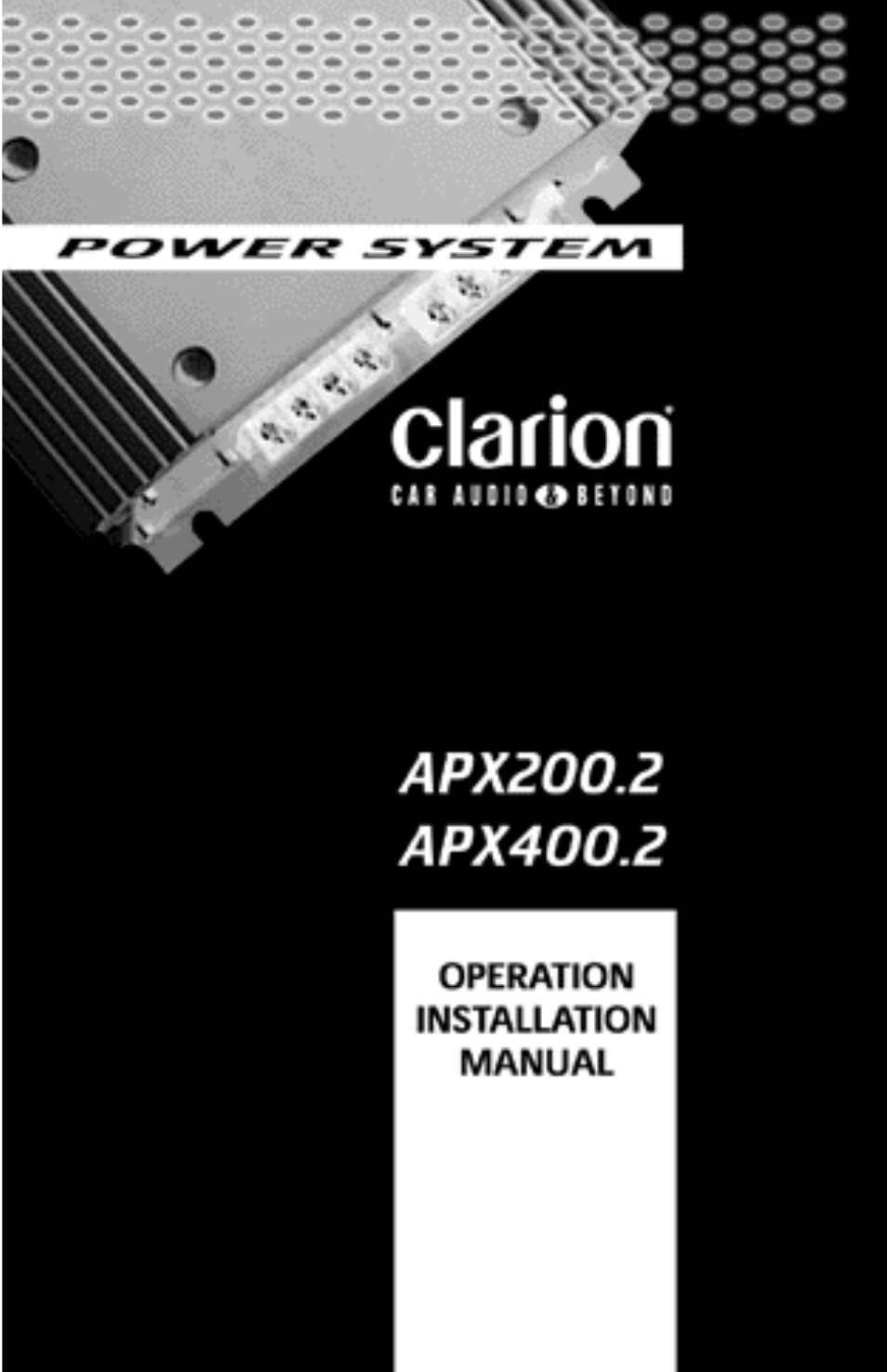 Clarion APX200.2 User Manual | 16 pages