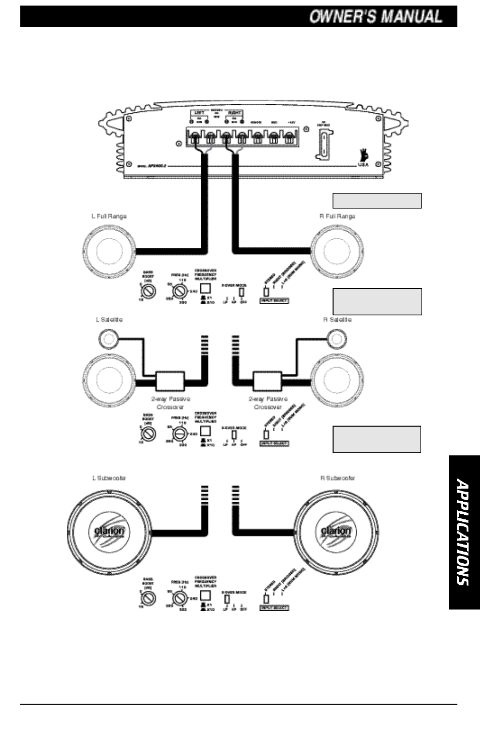 Set input select switch to stereo) | Clarion APX200.2 User Manual | Page 7 / 16