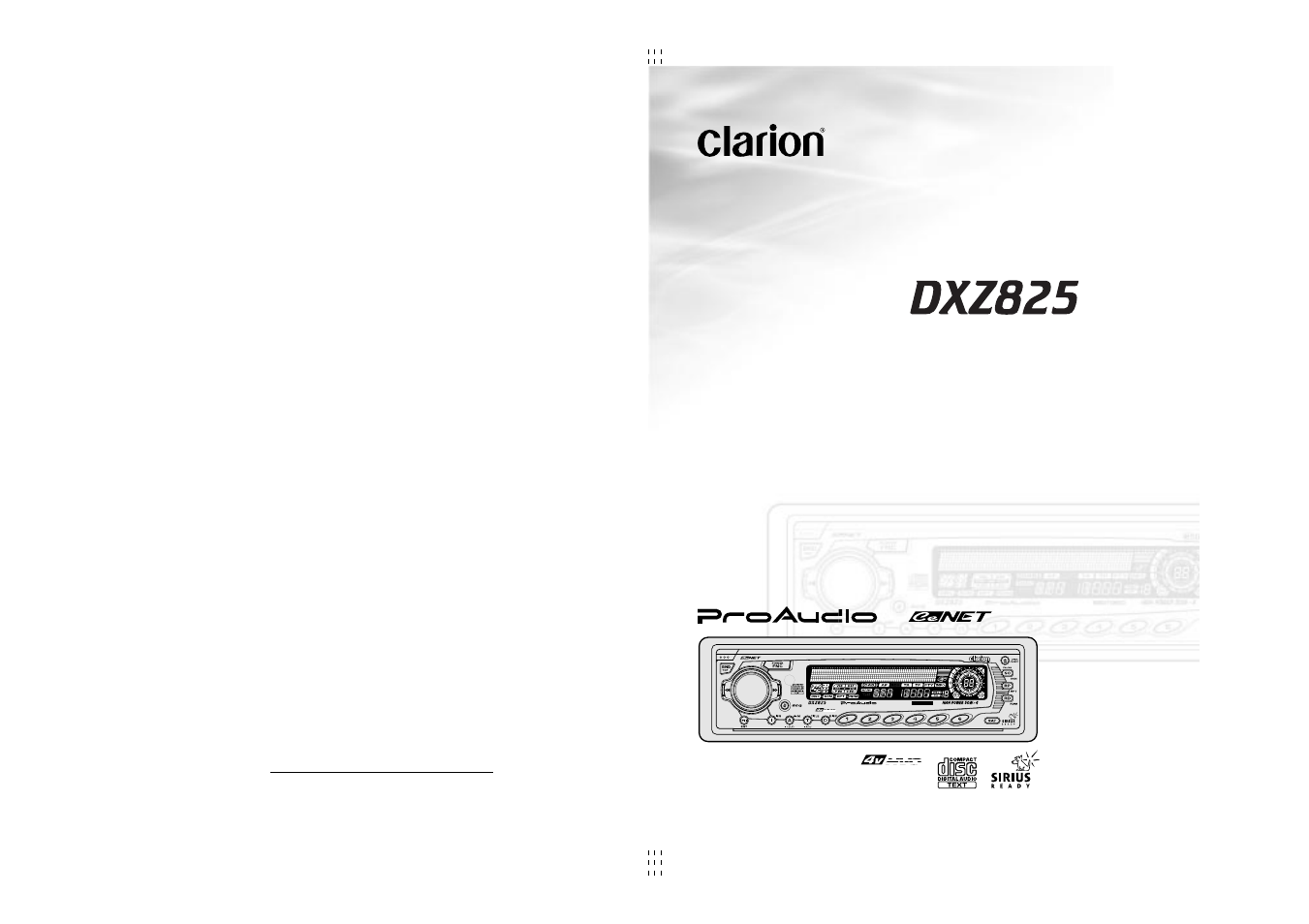 Clarion DXZ825 User Manual | 34 pages