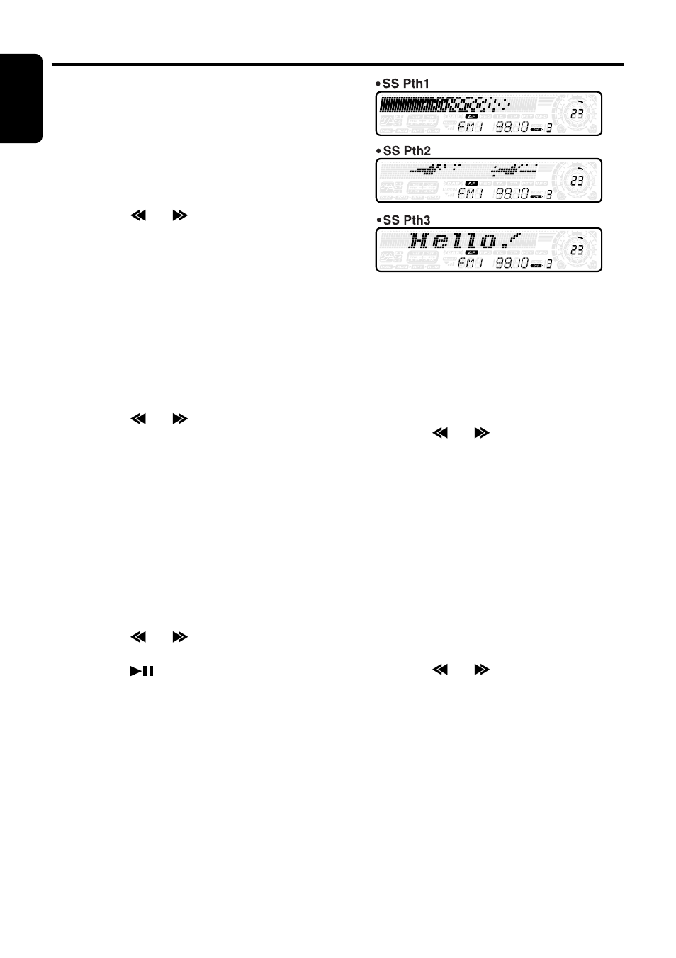 English, Setting the button illumination, Switching the screen saver | Message display, Setting the method for ttitle scroll | Clarion DXZ825 User Manual | Page 14 / 34