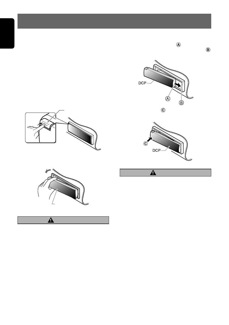 English, Caution | Clarion DXZ825 User Manual | Page 6 / 34