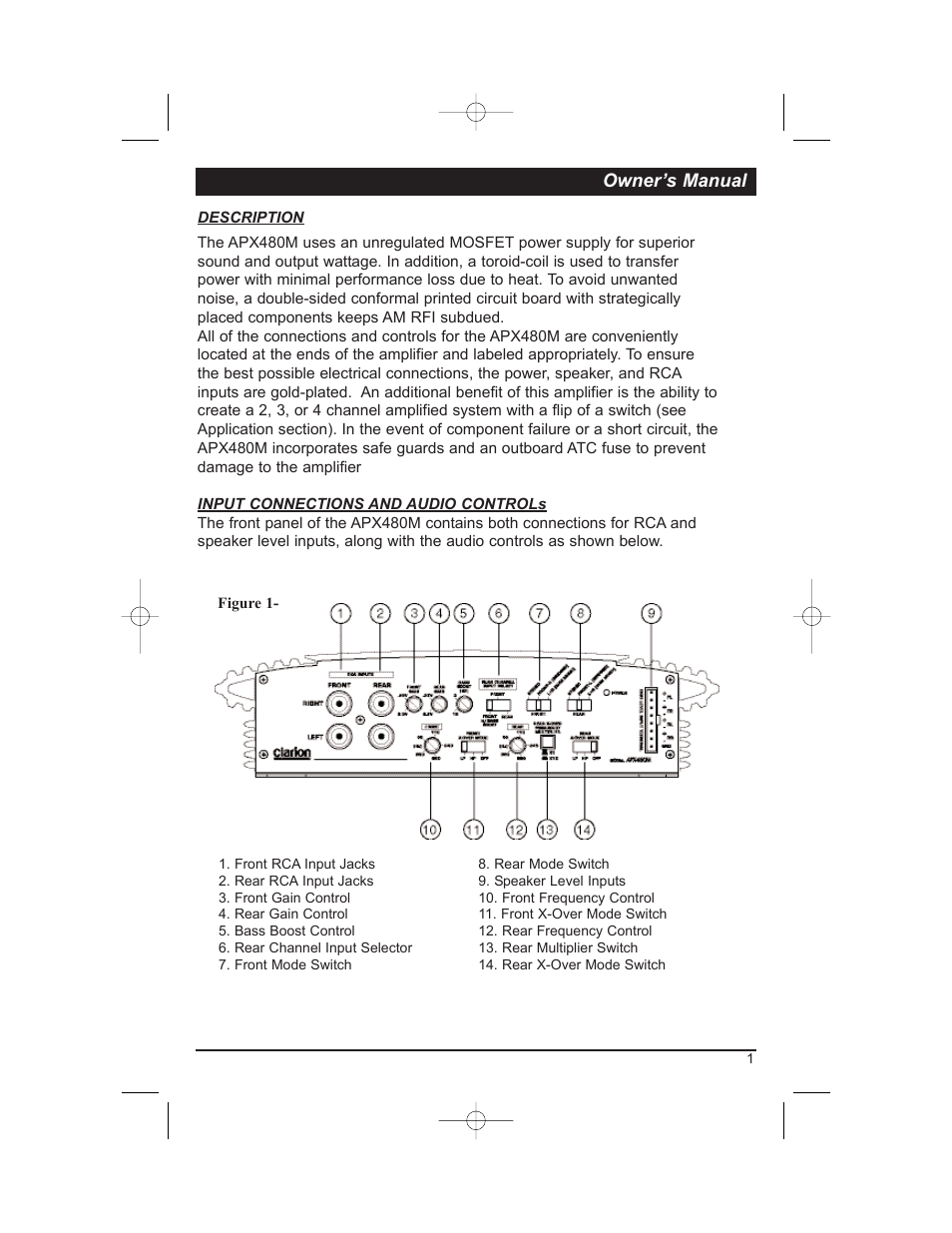 Clarion APX480M User Manual | Page 3 / 16