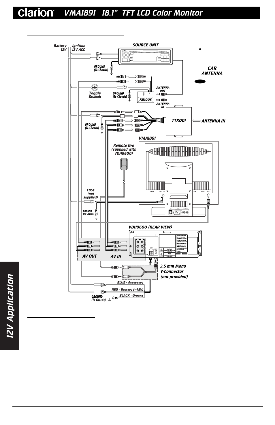 12v a pplication | Clarion VMA1891 User Manual | Page 10 / 12