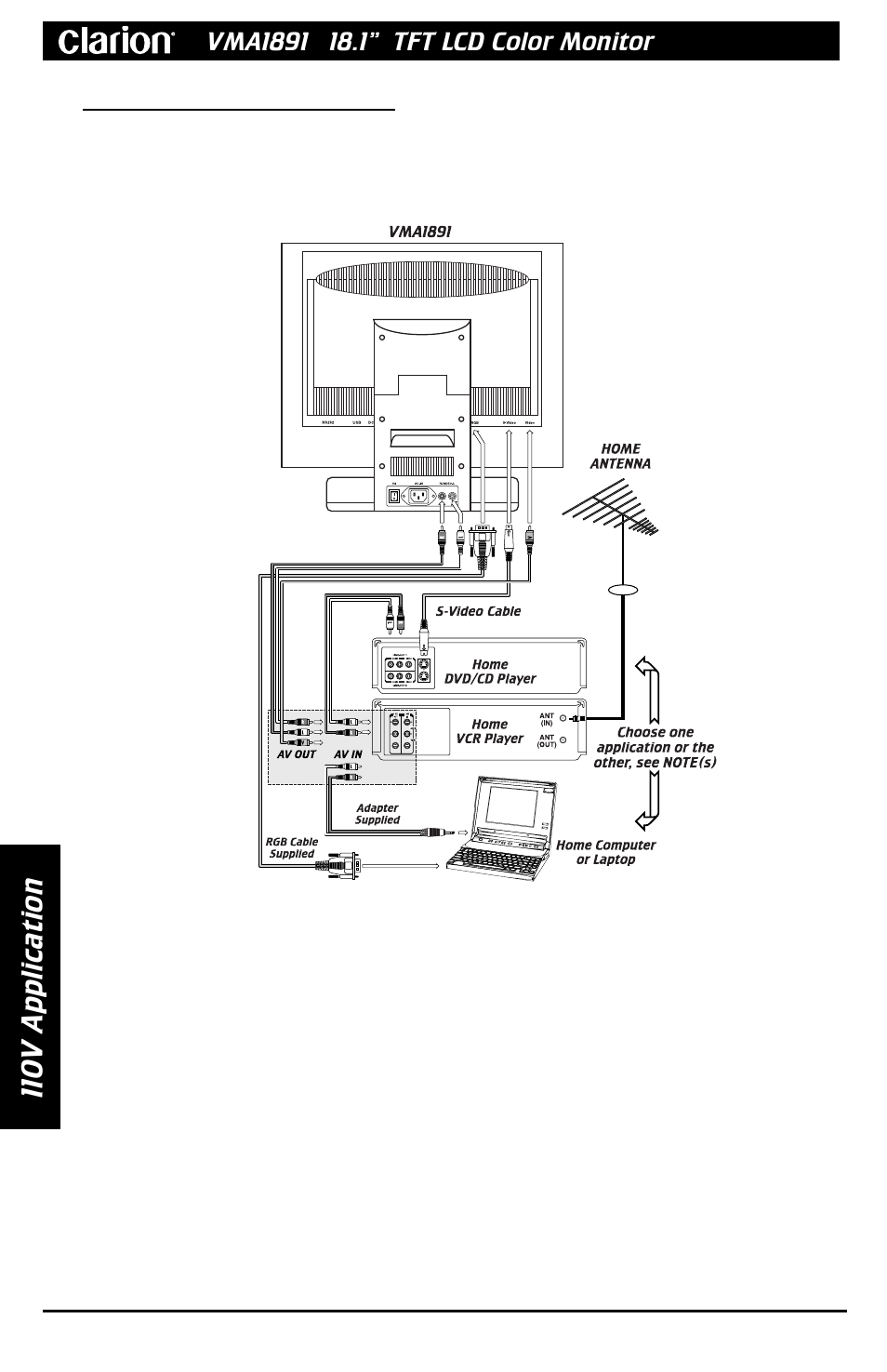 110v a pplication | Clarion VMA1891 User Manual | Page 8 / 12