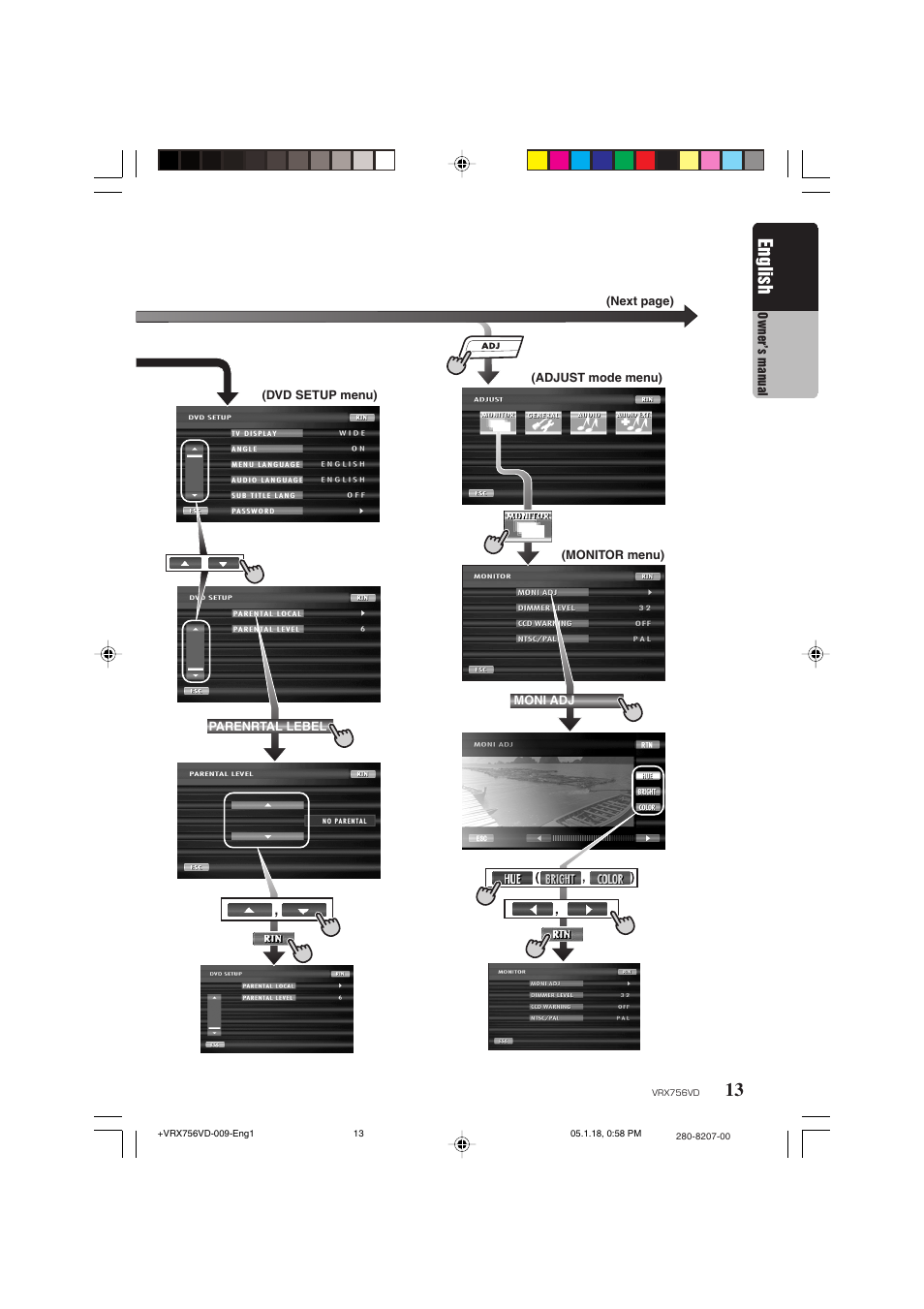 13 english | Clarion VRX756VD User Manual | Page 11 / 73