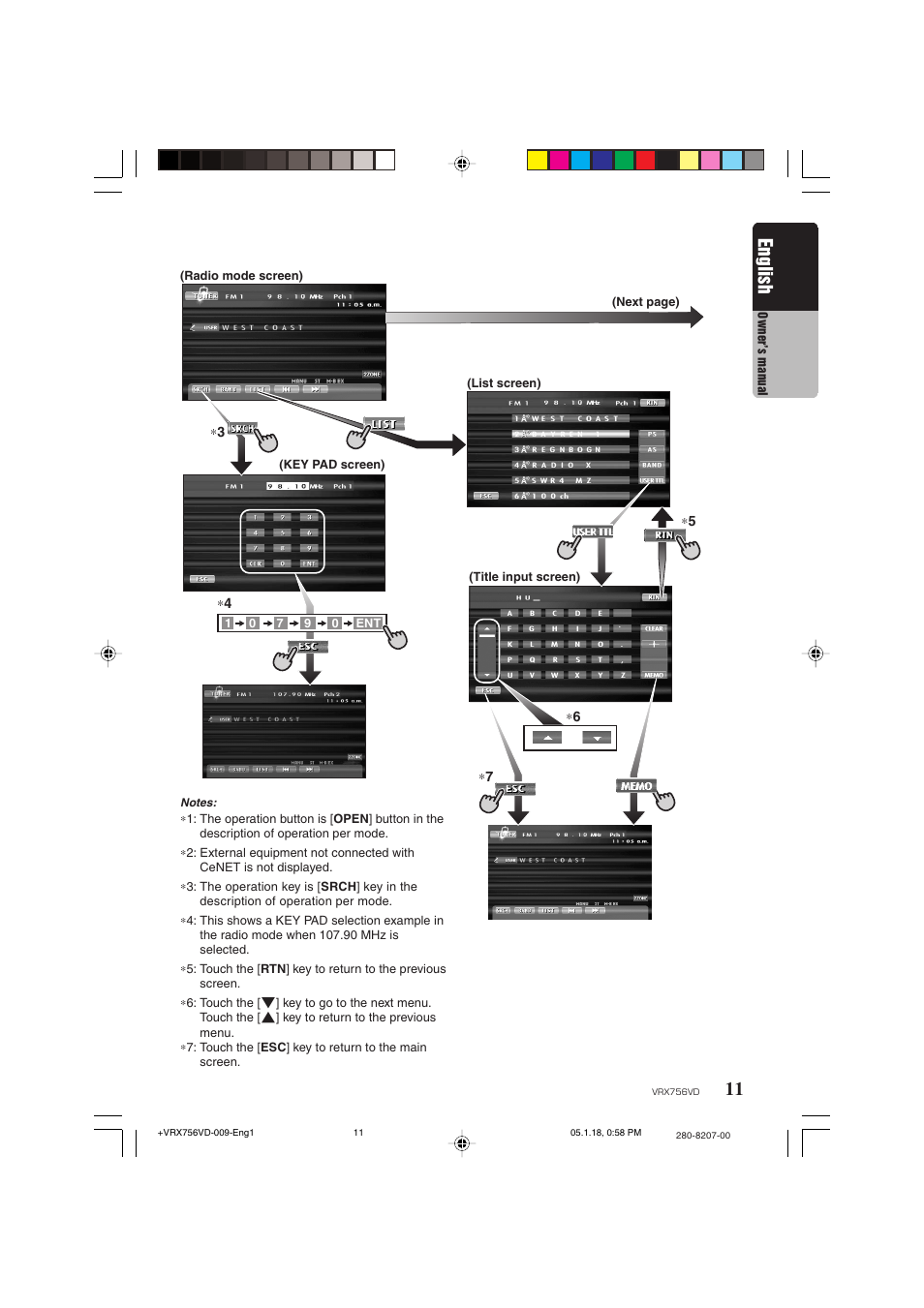 11 english | Clarion VRX756VD User Manual | Page 9 / 73