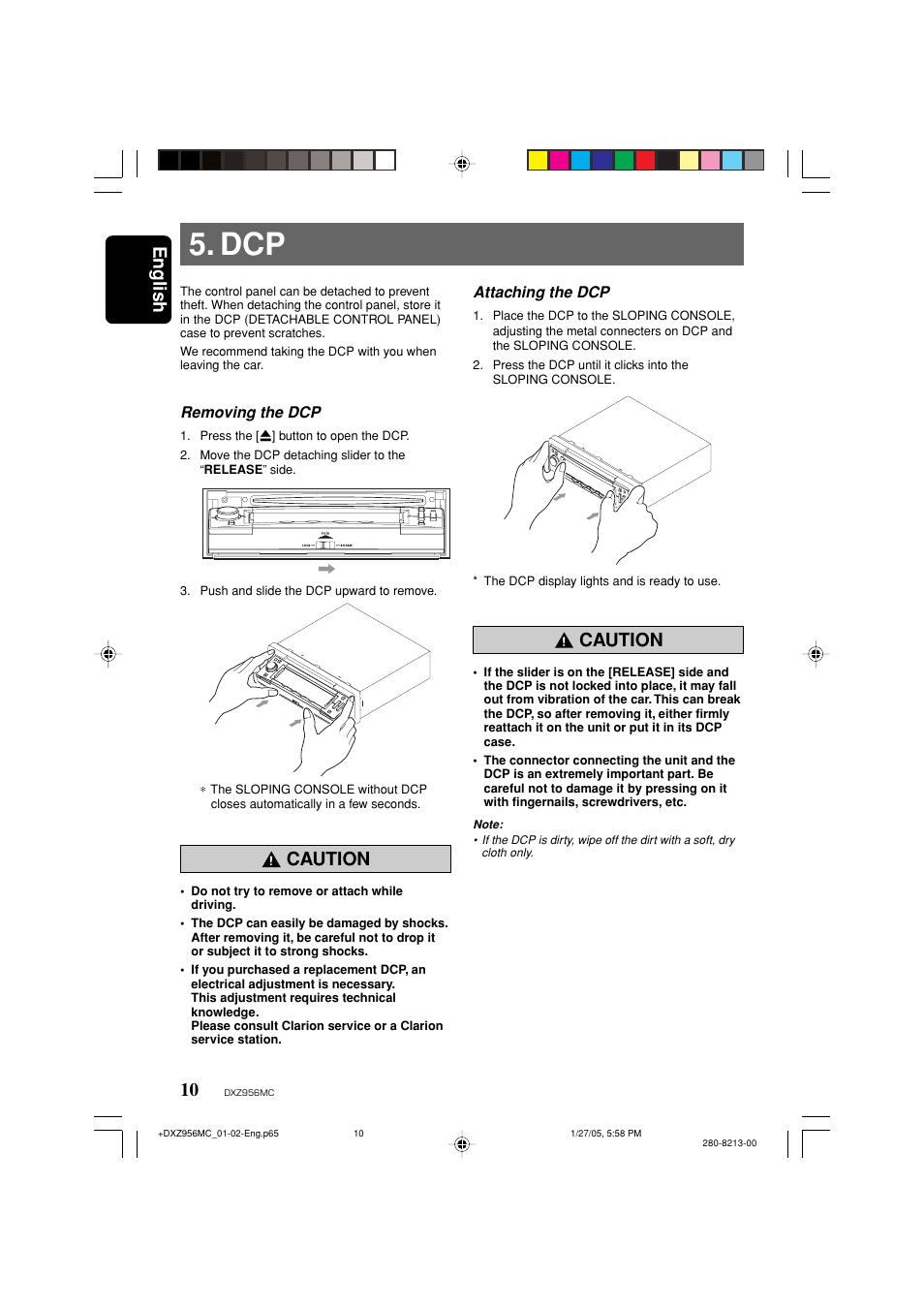 English, Caution | Clarion DXZ956MC User Manual | Page 10 / 56