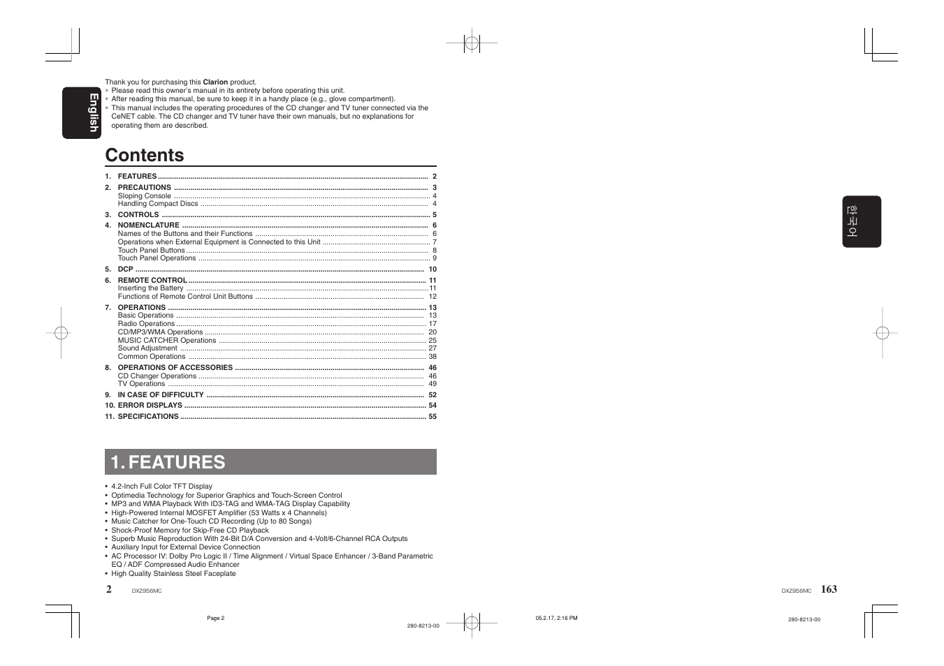 Clarion DXZ956MC User Manual | Page 2 / 56