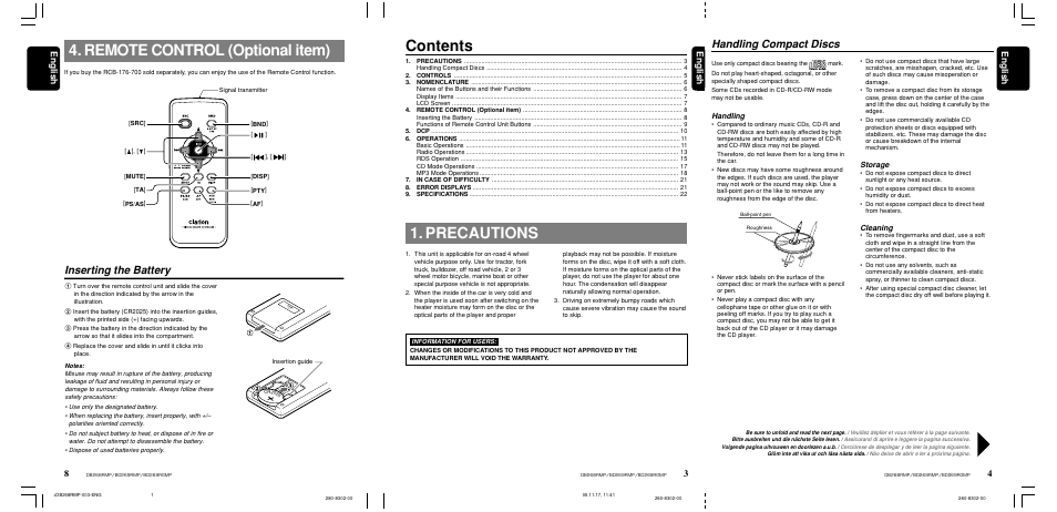 Clarion BD269RMP User Manual | Page 4 / 24