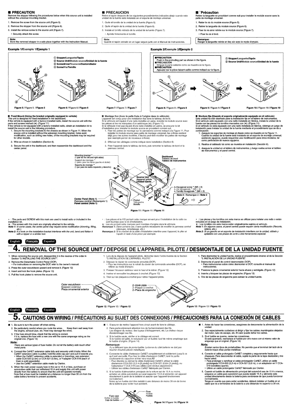 Removing trim ring, Removing unit | Clarion DXZ845MC User Manual | Page 39 / 44