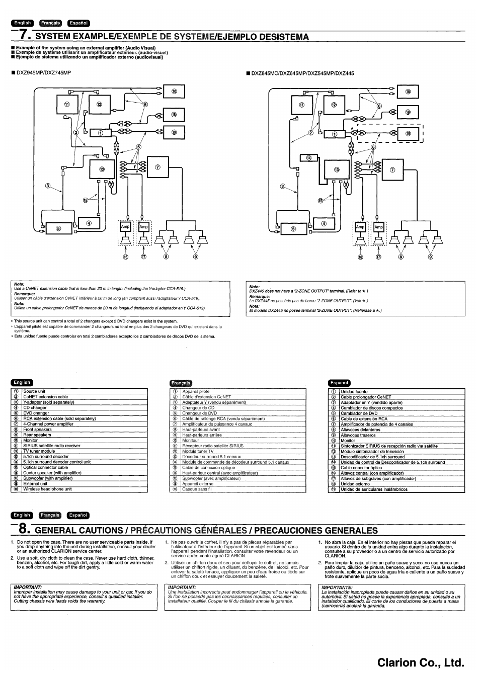 Clarion DXZ845MC User Manual | Page 41 / 44