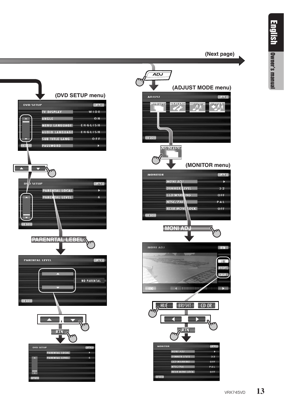 13 english | Clarion VRX745VD User Manual | Page 11 / 68