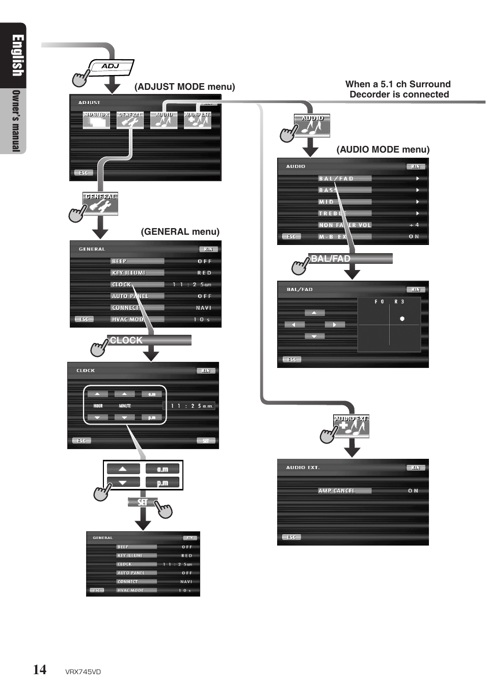 English | Clarion VRX745VD User Manual | Page 12 / 68
