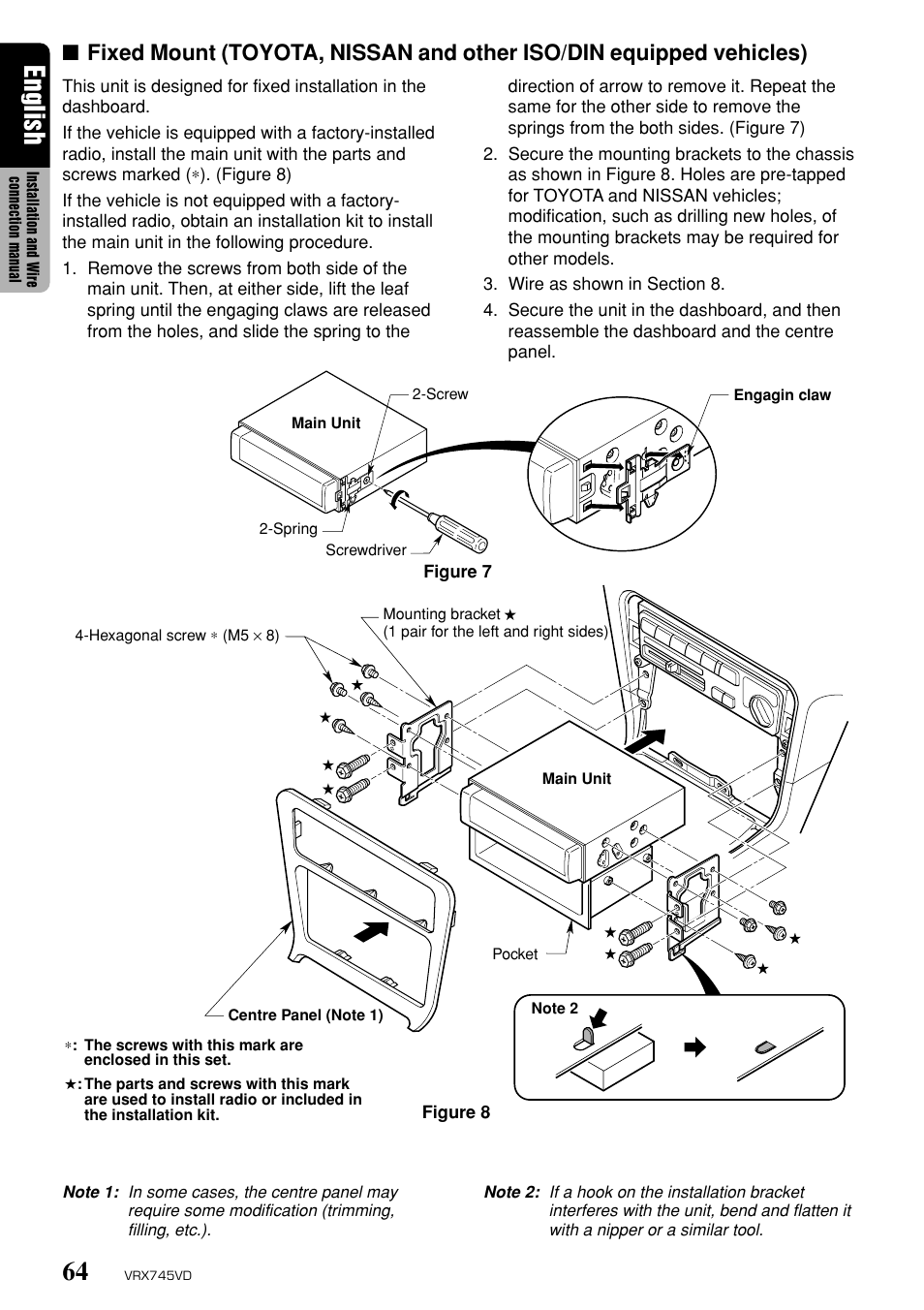 English | Clarion VRX745VD User Manual | Page 62 / 68