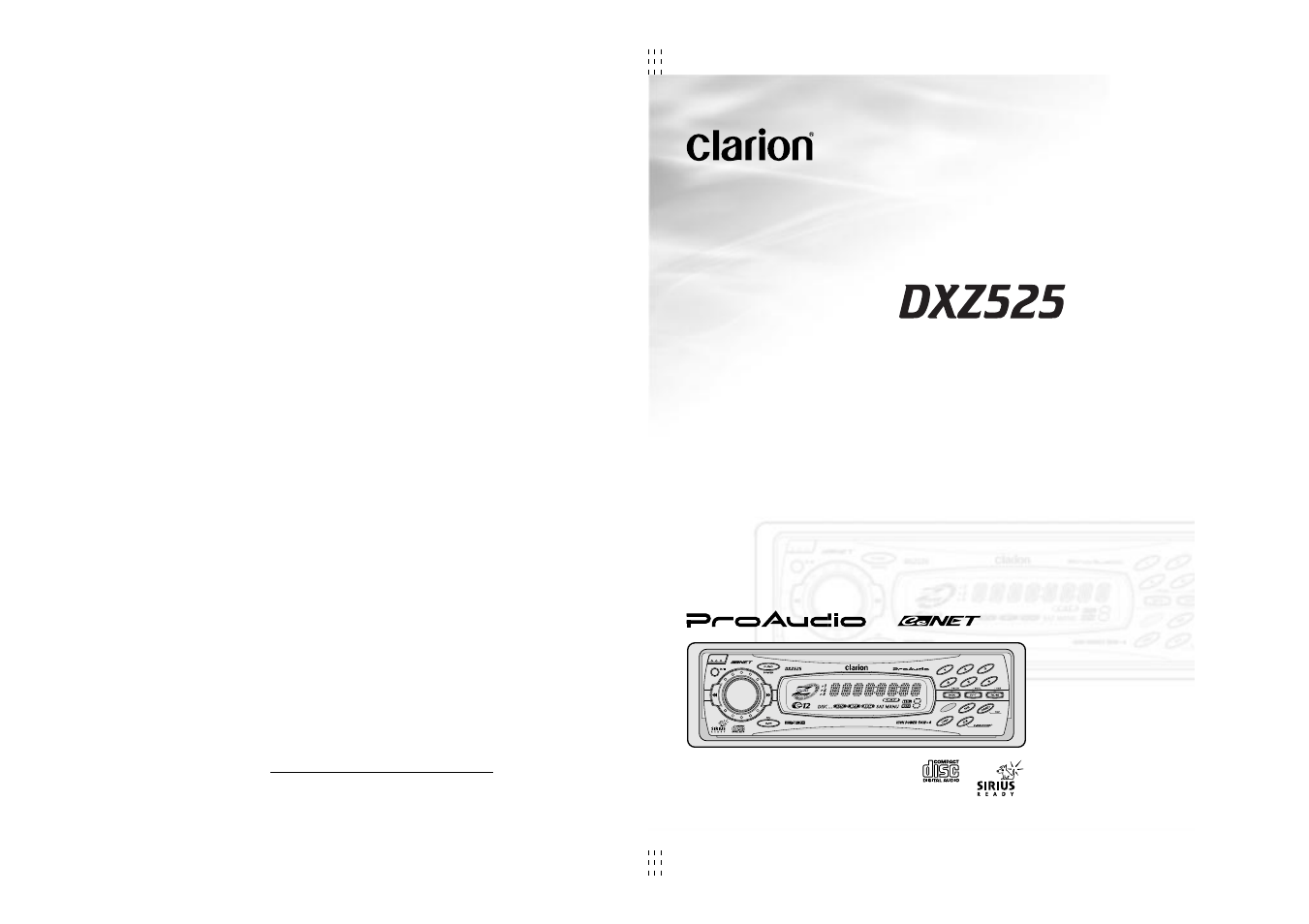 Clarion DXZ525 User Manual | 21 pages