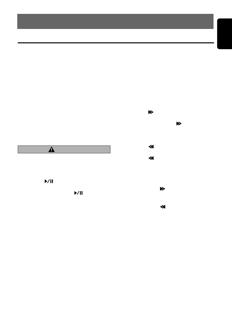 Operations of accessories, Cd/md changer operations, 19 english | Caution, Cd/md changer functions, Pausing play, Selecting a cd, Selecting an md, Selecting a track, Fast-forward/fast-backward | Clarion DXZ525 User Manual | Page 15 / 21