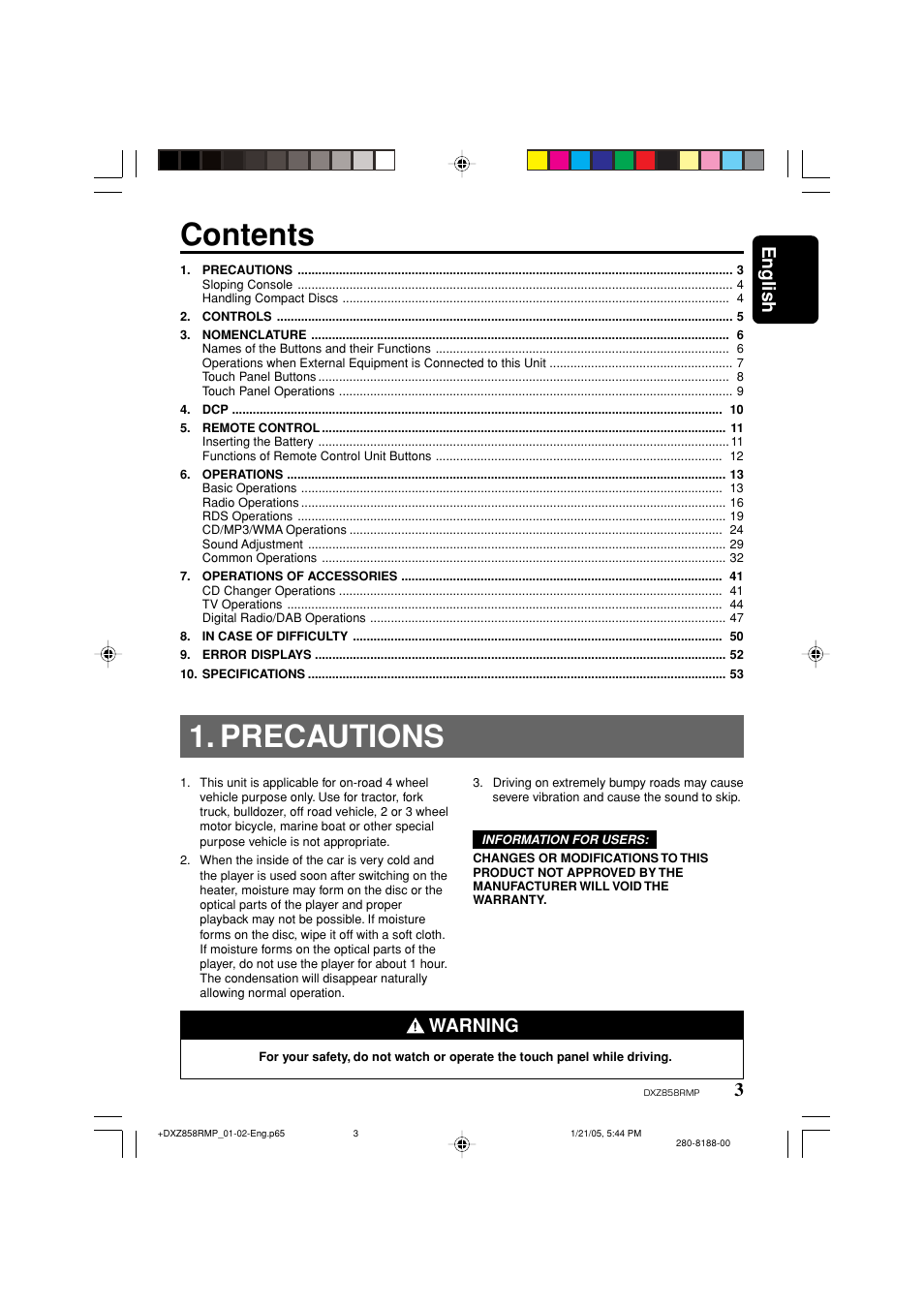 Clarion DXZ858RMP User Manual | Page 3 / 55