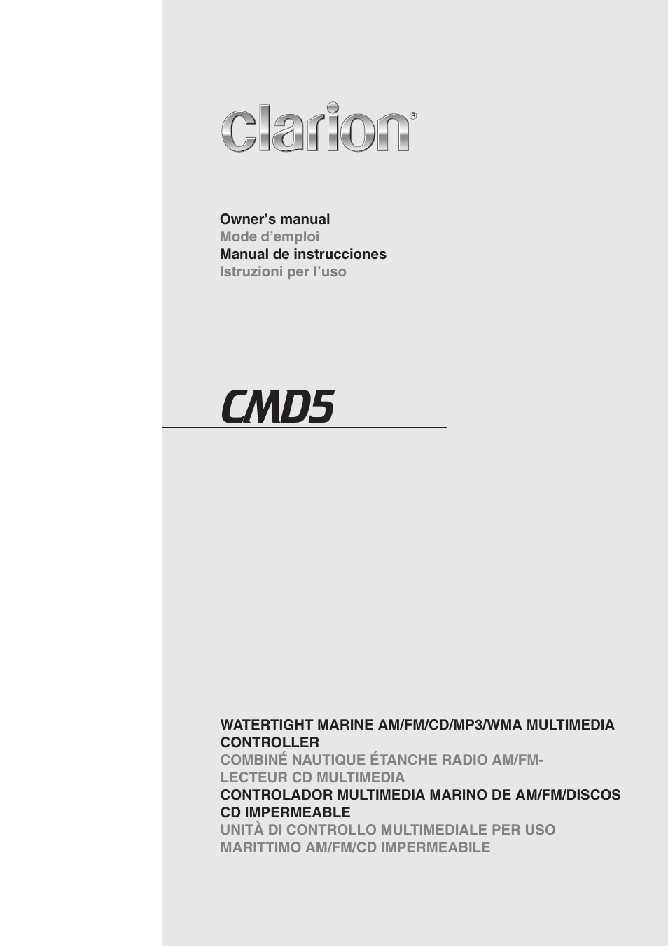 Clarion CMD5 User Manual | 38 pages