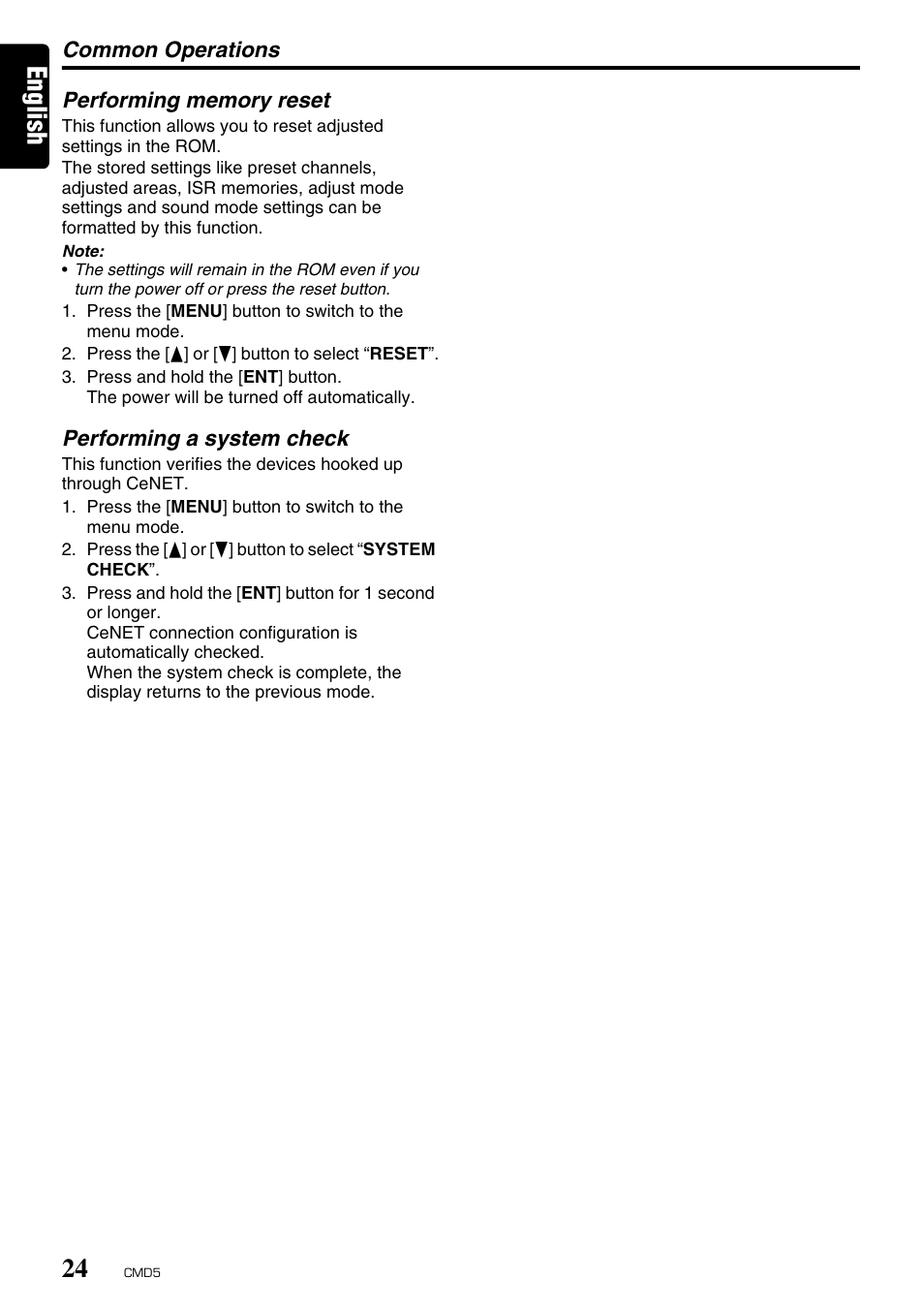 English | Clarion CMD5 User Manual | Page 24 / 38