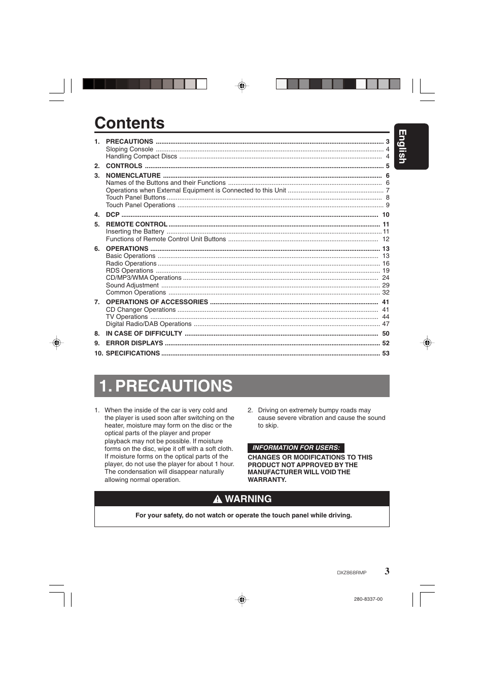 Clarion DXZ868RMP User Manual | Page 3 / 56