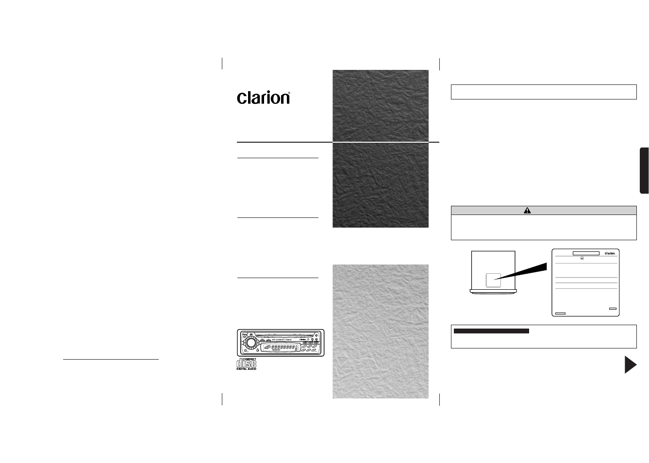 Clarion DB325 User Manual | 16 pages