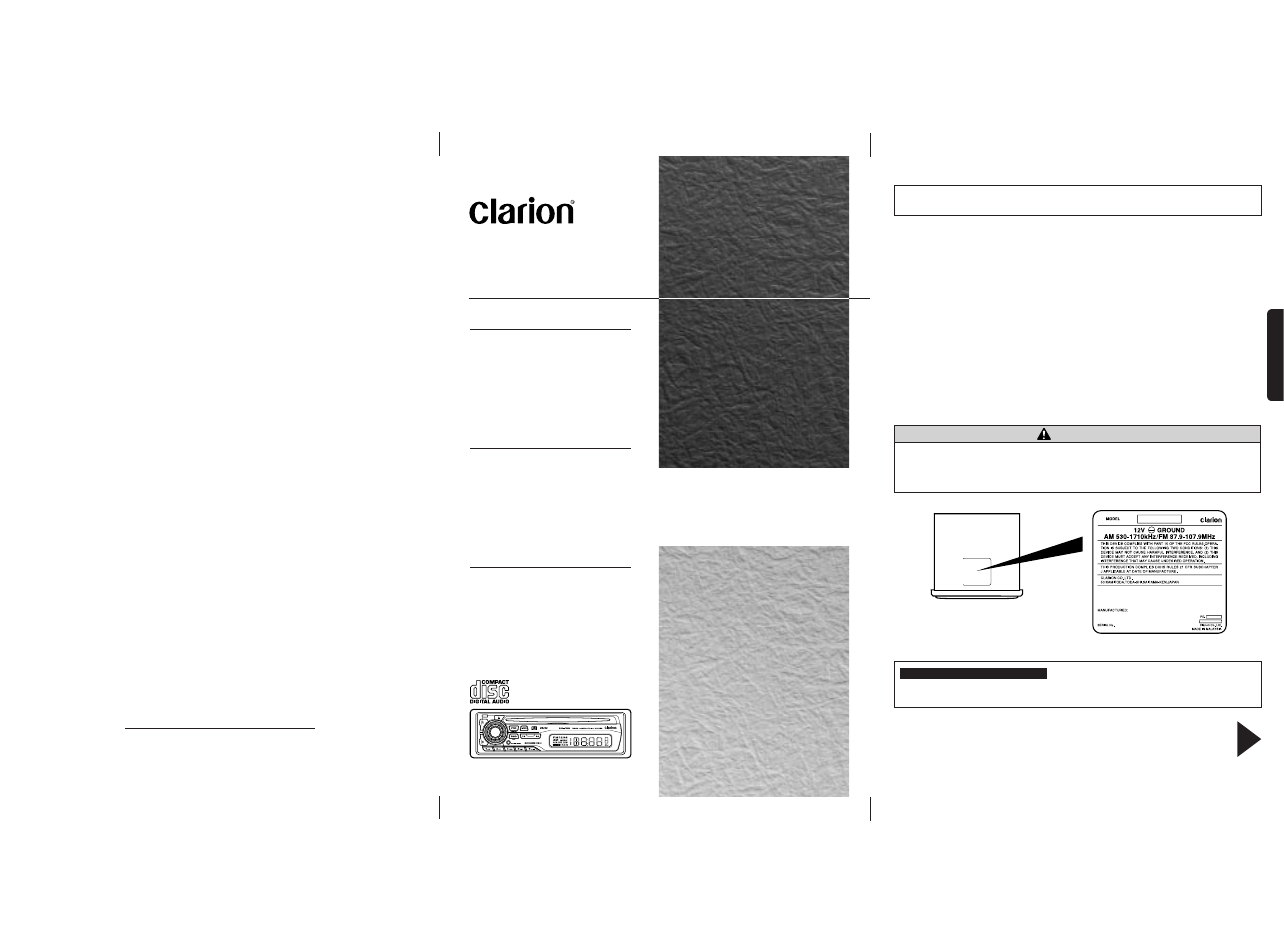 Clarion DB225 User Manual | 12 pages