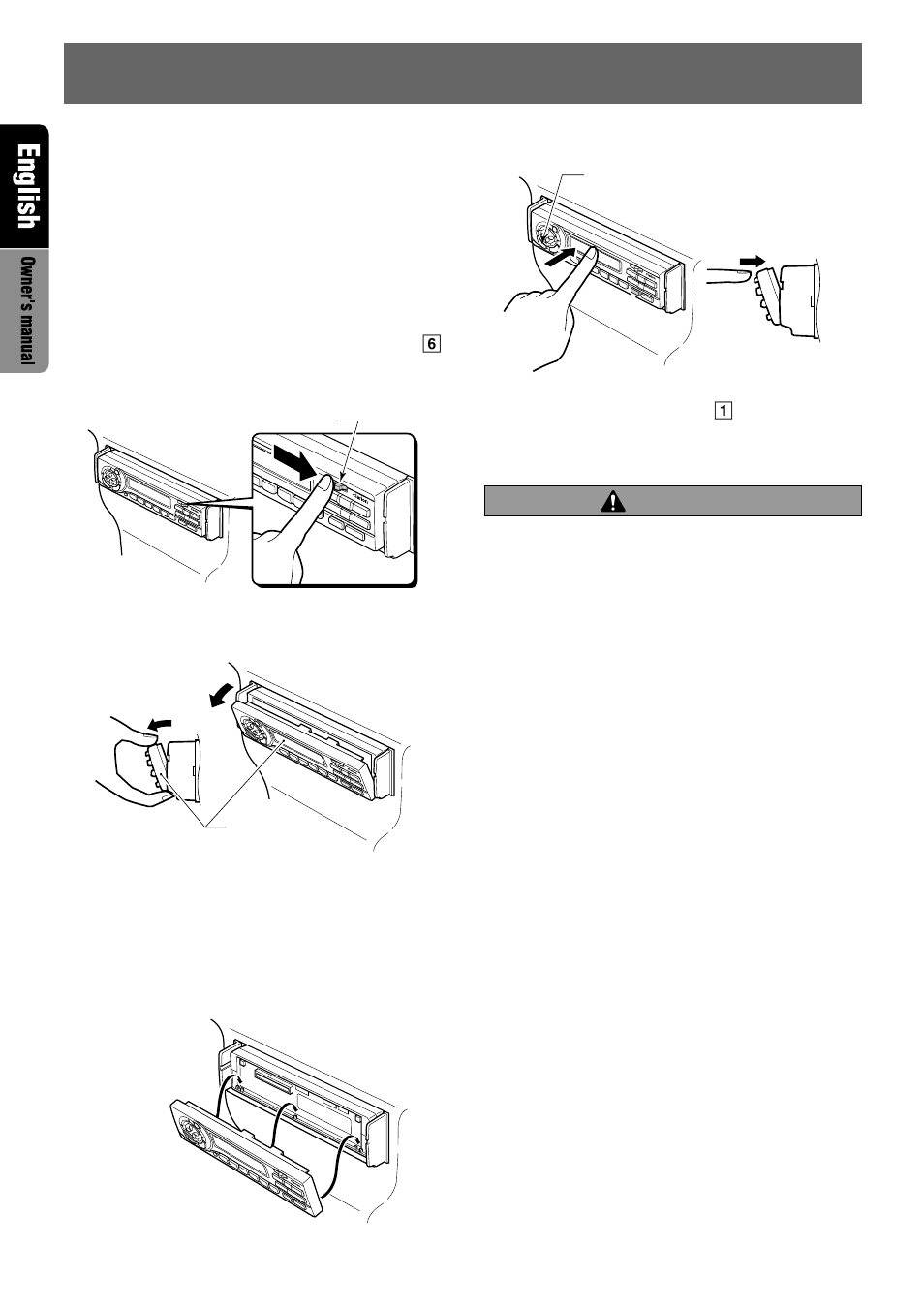 Caution, Removing the dcp, Attaching the dcp | Clarion VRX6671Z User Manual | Page 10 / 39