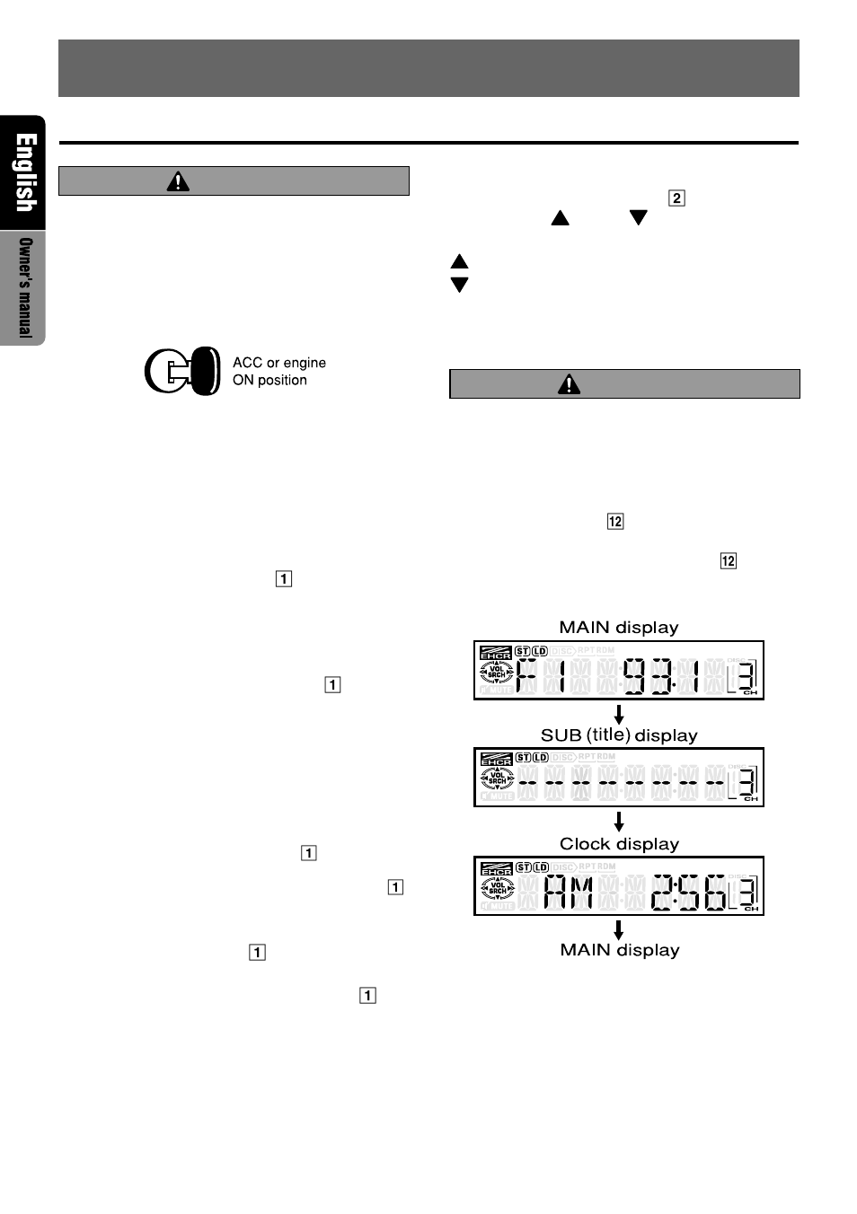 Operations, Basic operations, Caution | Turning on and off the power, Selecting a mode, Adjusting the volume, Switching the display | Clarion VRX6671Z User Manual | Page 12 / 39
