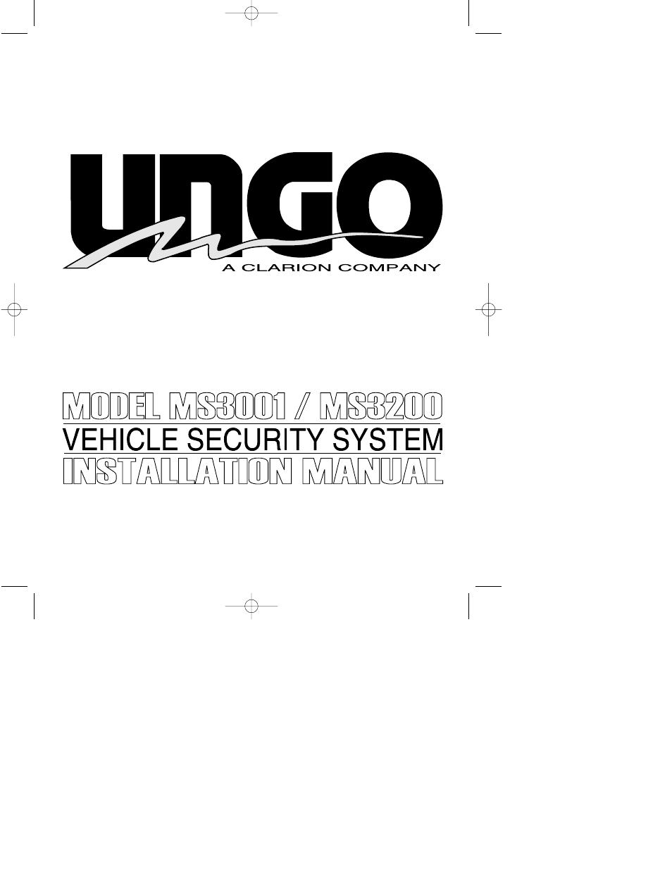 Clarion UNGO MS3001 User Manual | 26 pages